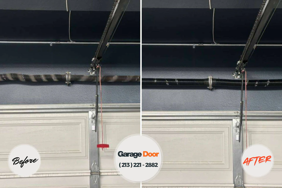 Before and after: garage door repair Paintsville, KY